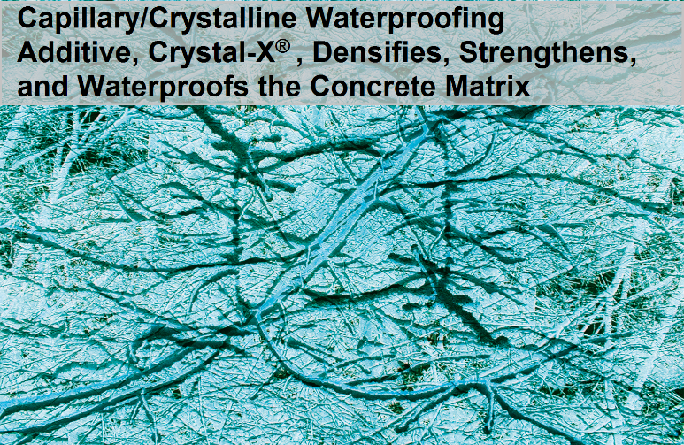Crystalline structures provide waterproofing protection