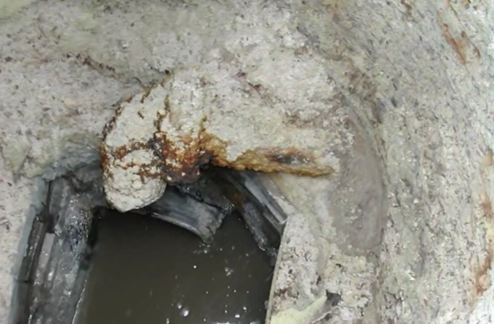 Severely corroded manhole